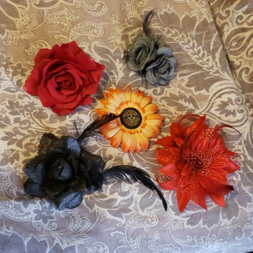 Pinup hair flowers bundle